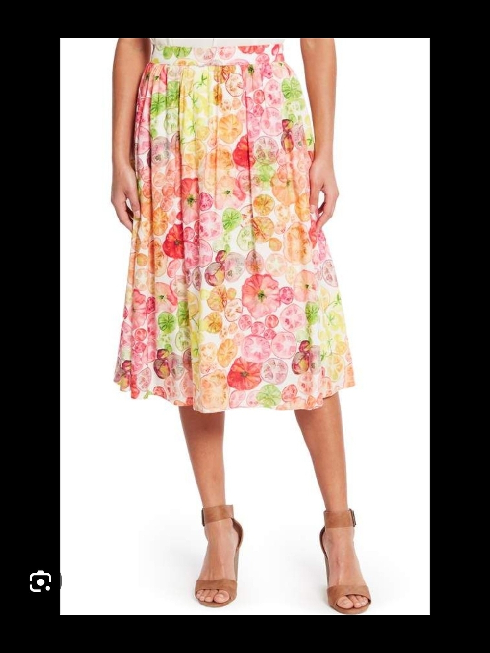 Modcloth Tomato Print Watercolor Skirt With Pockets
